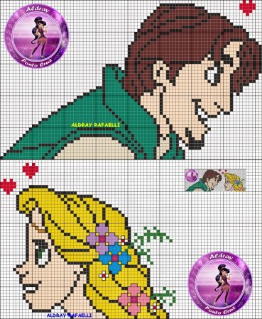 Рисунки по клеточкам принцессы