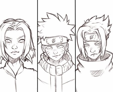 Нарисовать аниме Наруто Конан