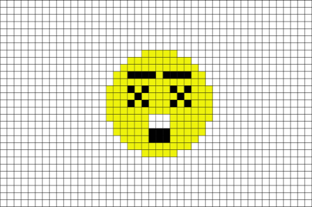 Грустный смайлик по клеткам