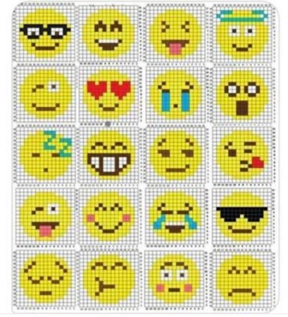 Рисунки по клеткам смайлики