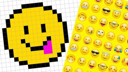 Рисование по клеткам смайлики