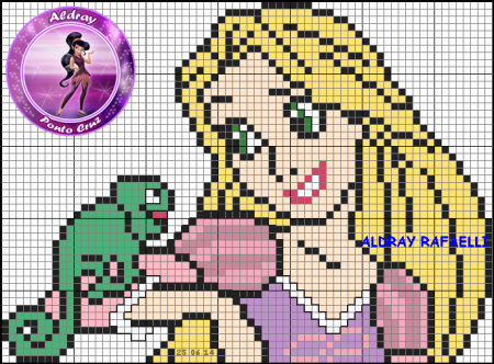 Рисунки по клеточкам Рапунцель