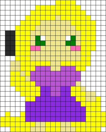 Рисунки по клеточкам Рапунцель