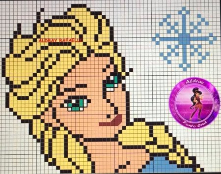 Рисование по клеточкам Эльза