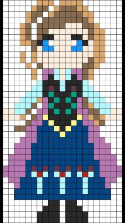 Снегурочка по клеточкам в тетради