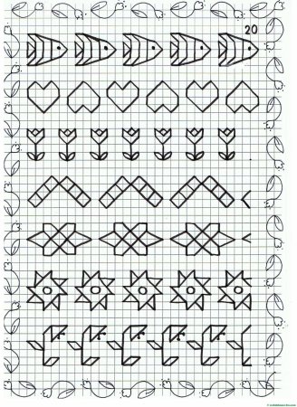 Узоры по клеточкам в тетради