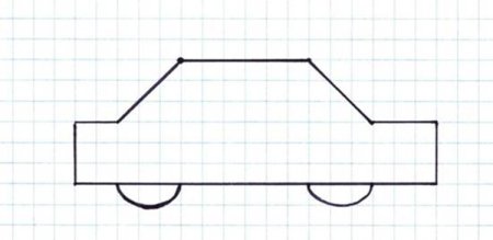 Срисуй по клеточкам машинку