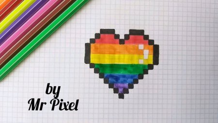 Рисунки по клеточкам маленькие радужные