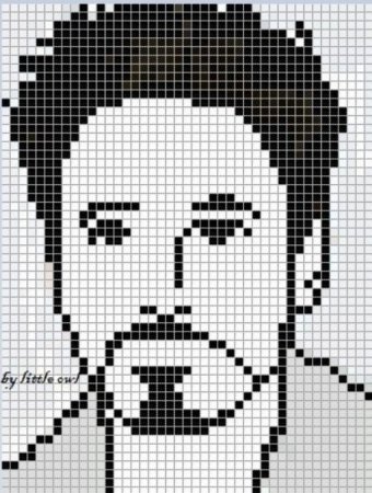 Тони Старк по клеточкам