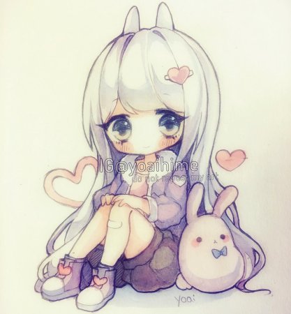 Чиби карандашом