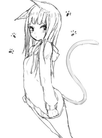 Раскраски аниме девушек с ушками
