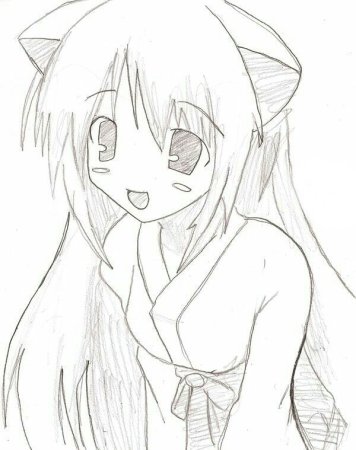 Неко карандашом для срисовки