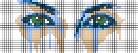 Глаз по клеточкам в тетради