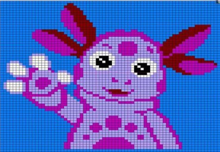 Рисунки по клеточкам Лунтик