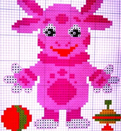 Вышивка крестиком Лунтик