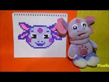 Рисование по клеточкам Лунтик