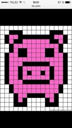 Свинья по клеточкам