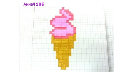 Рисунки по клеточкам пикселька мороженое