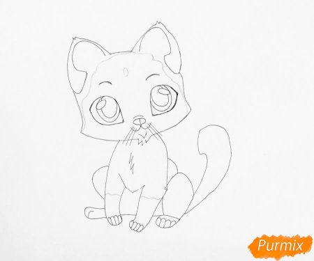 Кот аниме рисунок карандашом