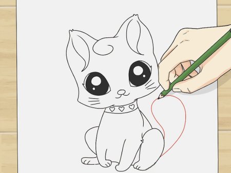 Котёнок для срисовки легкие