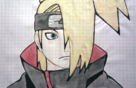Нарисовать аниме Наруто Дейдара