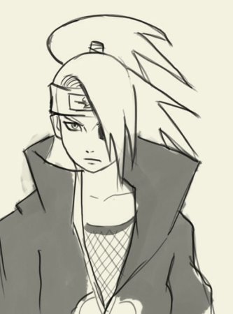 Скетчи аниме Наруто Дейдара