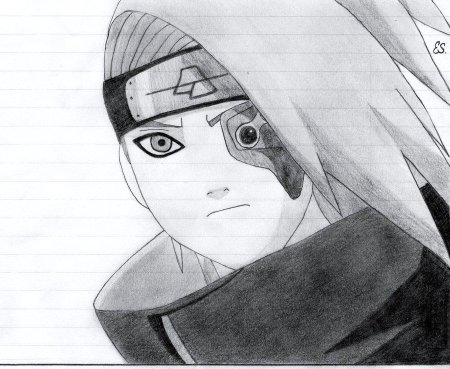 Нарисовать аниме Наруто Дейдару