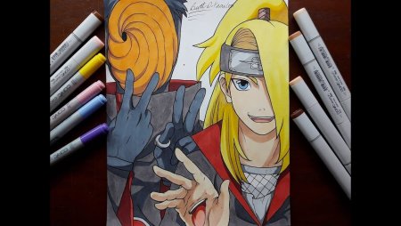 Раскраски Наруто Дейдара