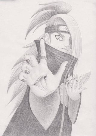 Раскраски аниме Наруто Дейдара