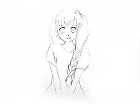 Рисунки девушек аниме простым карандашом
