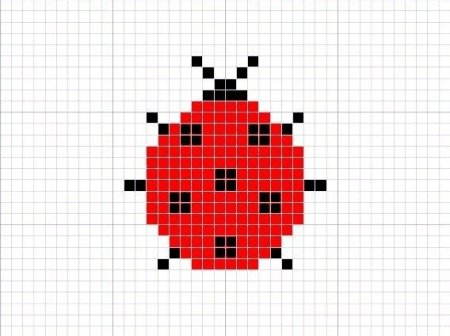Божьи коровки из клеточек