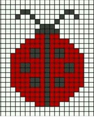 Божья коровка по клеточкам