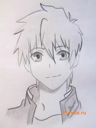 Рисунки аниме парней легкие