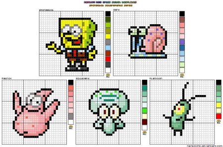 Спанч Боб вышивка крестом схемы