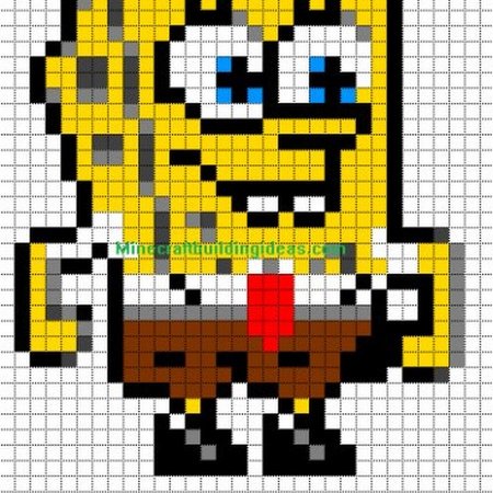 Рисунки по клеточкам Спанч Боб