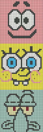 Рисование по клеточкам губка Боб