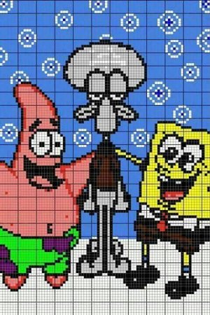 Губка Боб вышивка крестом