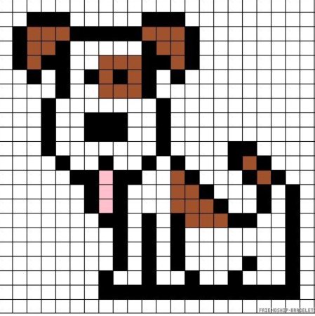 Рисование по клеточкам собака