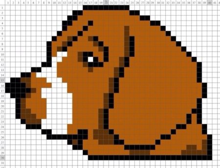 Рисование по клеткам собака
