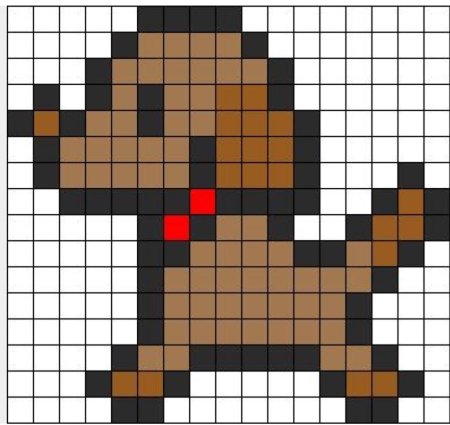 Рисование по клеточкам собака