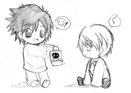 Картинки для срисовки аниме тетрадь смерти Чиби