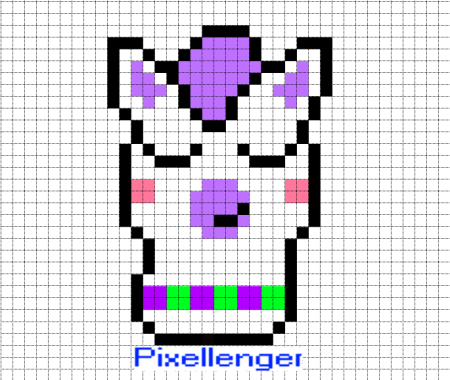 Рисование по клеткам лама