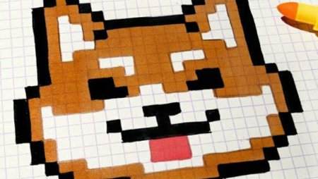 Рисование по клеточкам лиса