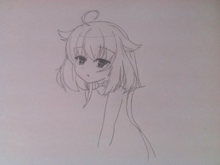 Поэтапное рисование аниме девушку с ушками