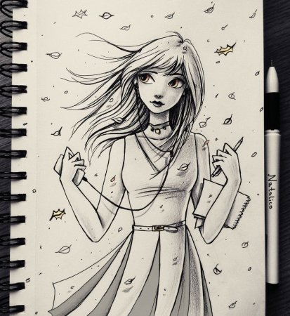 Рисунки в скетчбук девушки