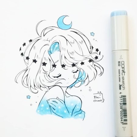 Рисунки для срисовки маркерами аниме