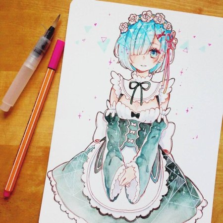 Скетчбук аниме маркерами