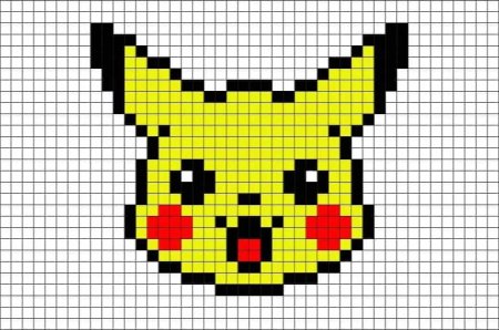Кавайные рисунки в клеточку