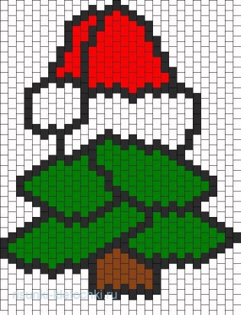 Рисунки по клеточкам новогодние