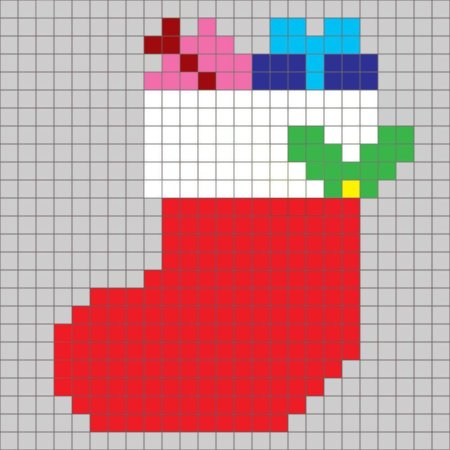 Рисование по клеточкам мини новогодние